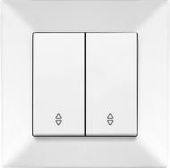 Переключатель проходной двухклавишный Viko Meridian без подсветки белый 90970017