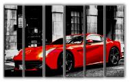 Картина модульная Красный Ferrari F12 Berlinetta 171x112 см Hotel Arizona HD C-6-I- Red Ferrari F12 Berlinett