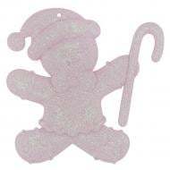 Прикраса новорічна MIS LT Чоловічок 12 см рожевий