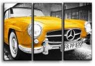 Картина модульная ретро Mercedes кабриолет 84x56 см Hotel Arizona HD CVS-3-IFR-Gold Mercedes-Benz-22x