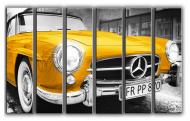 Картина модульная ретро Mercedes кабриолет 171x112 см Hotel Arizona HD CVS-6-IFR-Gold Mercedes-Benz-44x