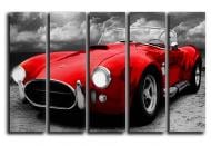Картина модульная Красный Shelby AC Cobra винтажный 140x89 см Hotel Arizona HD CNVS-5-IFR-Shelby AC Cobra-35x55