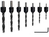 Набор сверл по дереву S&R Meister с зенкером 3-10 мм 7 шт. 216900007
