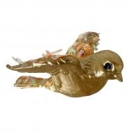 Елочная игрушка MIS LT Птичка золотистый