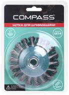 Щетка конусная для шлифмашины 100 мм M14 сталь Compass