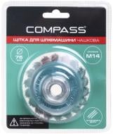 Щетка для шлифмашины чашечная 75 мм M14 сталь Compass