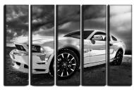 Картина модульная белый Ford Mustang спорткар 140x89 см Hotel Arizona HD UH-U2JK-3V4S