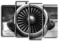 Картина модульная Авиационный двигатель 112x82 см Hotel Arizona HD CNVS-4-Airplane Engine-32x44