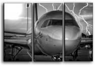 Картина модульна Літак в грозу 84x56 см Hotel Arizona HD CNVS-3-IFR-Private Jet-22x33