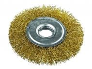 Щетка дисковая из латунированной рифленой проволоки 115x22,2 мм MasterTool 19-9111