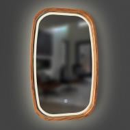 Дзеркало з вбудованим підсвічуванням Luxury Wood New Art SLIM LED ясен темний 600х900 мм