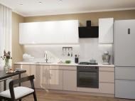 Кухня Світ Меблів МДФ 3м белый шелк/мокко/белый