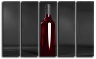 Картина модульная Красное вино 140x89 см Hotel Arizona HD CVS-5-IFR-Red Wine on B/W Surfac
