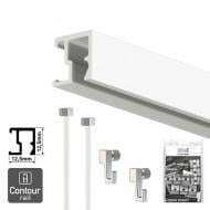 Комплект настенной системы подвеса картин Contour Rail 200cм 20 кг/м белый Artiteq