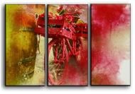 Картина модульная Букет в корзине 84x56 см Hotel Arizona HD CVS-3-IFR-Bicycle Red Flowers-22