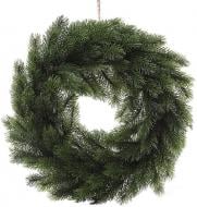 Вінок новорічний плетений з натуральної хвої d300 мм