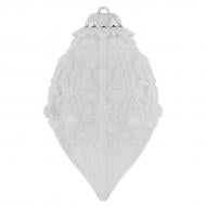 Украшение новогоднее MIS LT Овал Элит-2 13 см белый