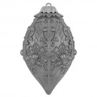 Украшение новогоднее MIS LT Овал Элит-2 13 см серебряный