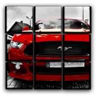 Картина модульная Ford Mustang 2015 красный 77x77 см Hotel Arizona HD CVS-9-IFR-Red Ford Mustang 2015-