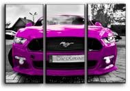 Картина модульная Ford Mustang 2015 розовый 84x56 см Hotel Arizona HD CVS-3-IFR-Pink Ford Mustang 2015