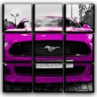 Картина модульная Ford Mustang 2015 розовый 77x77 см Hotel Arizona HD CVS-9-IFR-Pink Ford Mustang 2015