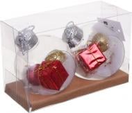 Набор подвесок шаров с декором 8 см 2 шт. прозрачный NY21123