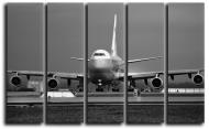 Картина модульная Boeing 747 на взлете 140x89 см Hotel Arizona HD 5-4482343871--35x55-B-W