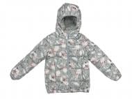 Куртка детская для девочек JOIKS Цветок р.110 серый KD-17
