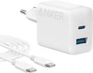 Зарядное устройство Anker PowerPort 312 20W USB-C USB-A + кабель USB-C White (B2348G21)