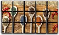 Картина модульная Красный перец и специи 127x77 см Hotel Arizona HD CVS-15-IFR-Spices in Spoons-30x5
