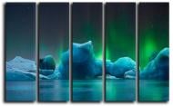 Картина модульная Северное сияние Арктика 140x89 см Hotel Arizona HD CVS-5-IFR-Northern Lights-35x55