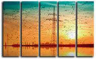 Картина модульная Закат солнца 140x89 см Hotel Arizona HD CVS-5-IFR-Sunset Reflection-35x5
