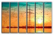 Картина модульная Закат солнца 171x112 см Hotel Arizona HD CVS-6-IFR-Sunset Reflection-44x6