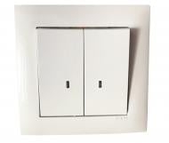 Выключатель двухклавишный двухклавишный Efapel Logus с подсветкой белый 21062 TBR