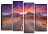 Картина модульная Одинокое шоссе 112x82 см Hotel Arizona HD CVS-4-IFR-Road Mountains Clouds-