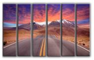 Картина модульная Одинокое шоссе 171x112 см Hotel Arizona HD CVS-6-IFR-Road Mountains Clouds-