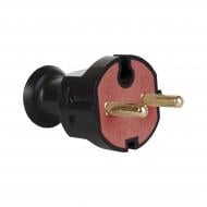 Электровилка LXL 2К пряма 126 без заземления 220В 16А IP21 поликарбонат черный