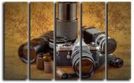 Картина модульная Винтажный фотоаппарат 140x89 см Hotel Arizona HD CVS-5-IFR-Vintage Camera-C-35x55