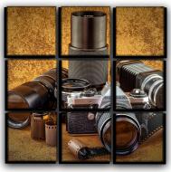 Картина модульная Винтажный фотоаппарат 77x77 см Hotel Arizona HD CVS-9-IFR-Vintage Camera-C-30x30