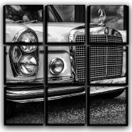 Картина модульная Винтажный Mercedes 77x77 см Hotel Arizona HD CVS-9-IFR-White Mercedes-Benz-30