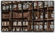 Картина модульная Старая аптека 127x77 см Hotel Arizona HD CVS-15-IFR-Vintage Pharmacy-30x5
