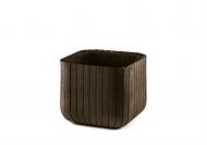 Горшок пластиковый Cube Planter L квадратный 50 л коричневый