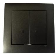Выключатель двухклавишный двухклавишный Efapel Logus с подсветкой черный матовый 21062 TPM
