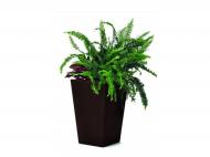 Горщик пластиковий Small Rattan Planter квадратний 23,6 л коричневий