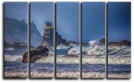 Картина модульная Атлантический океан 140x89 см Hotel Arizona HD CVS-5-IFR-Ocean and Rocks-35x55