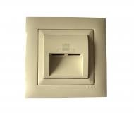 Розетка USB двойная Efapel Logus 2А без крышки слоновая кость 21384 TMF Розетка USB двойная Efapel Logus 2А без крышки слоновая кость 21384 TMF