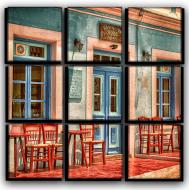 Картина модульная Кафе в Греции 77x77 см Hotel Arizona HD 9-144943899-HIGH-30x30-MULTI