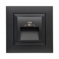 Розетка USB двойная Efapel Logus 2А без крышки черный матовый 21384 TPM