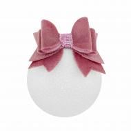 Елочная игрушка MIS LT Шар декорирован d 60 мм белый/розовый