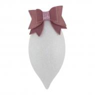 Декорация новогодняя MIS LT Овал 12 см белый/розовый Декорация новогодняя MIS LT Овал 12 см белый/розовый